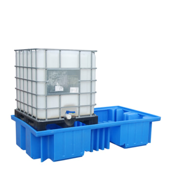 Polyethylen-Auffangwanne für zwei IBC-Container