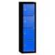 Beispielabbildung Schließfachsäule, hier in der Farbkombination Tiefschwarz/Enzianblau
