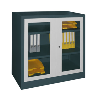 Stahlschrank Vollblechtür Zylinderschloss 1 Einlegeboden verzinkt 2