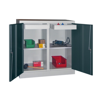 Falttürenschrank, Vollblechtüren, 2 verzinkte Böden, BxTxH