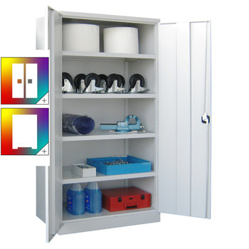 Schwerlastschrank - Vollblechtüren - 4 Böden - 1.950x1.040x630 mm (HxBxT) - Farbe wählbar 