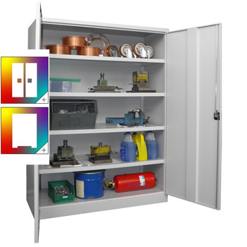 Schwerlastschrank - Vollblechtüren - 4 Böden - 1.950x1.470x630 mm (HxBxT) - Farbe wählbar 