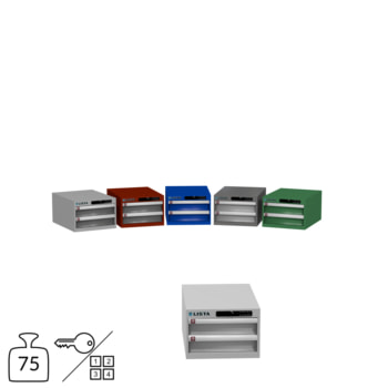 Lista Schubladenschrank - 283x411x572 mm (HxBxT) - 2 Schubladen - 75 kg - 78.402/78.403 - Key oder Code Lock 