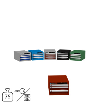 Lista Schubladenschrank - 283x411x572 mm (HxBxT) - 3 Schubladen - 75 kg - 78.404/78.405 - Key oder Code Lock 
