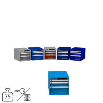 Lista Schubladenschrank - 383x411x572 mm (HxBxT) - 3 Schubladen - 75 kg - 78.406/78.407 - Key oder Code Lock 