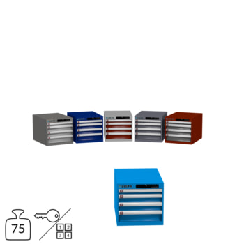 Lista Schubladenschrank - 383x411x572 mm (HxBxT) - 4 Schubladen - 75 kg - 78.410/78.411 - Key oder Code Lock 