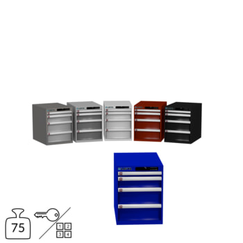 Lista Schubladenschrank - 533x411x572 mm (HxBxT) - 4 Schubladen - 75 kg - 78.414/78.415 - Key oder Code Lock Lista Schubladenschrank - 533x411x572 mm (HxBxT) - 4 Schubladen - 75 kg - 78.414/78.415 - Key oder Code Lock