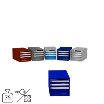 Lista Schubladenschrank - 383x411x725 mm (HxBxT) - 3 Schubladen - 75 kg - 78.437/78.438 - Key oder Code Lock 