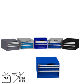 Lista Schubladenschrank - 383x564x725 mm (HxBxT) - 3 Schubladen - 75 kg - 14.437/78.213 - Key oder Code Lock 