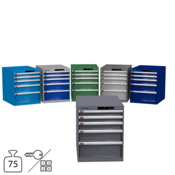 Lista Schubladenschrank - 700x564x725 mm (HxBxT) - 5 Schubladen - 75 kg - 78.518/78.519 - Key oder Code Lock 