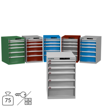 Lista Schubladenschrank - 850x564x725 mm (HxBxT) - 6 Schubladen - 75 kg - 78.144/14.407 - Key oder Code Lock