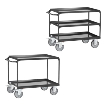 FETRA Tischwagen mit Stahlwannen: erhältlich mit 2 oder 3 Etagen