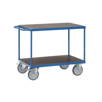 Beispielabbildung schwerer Tischwagen: hier in der Ausführung mit Siebdruckplatte, 500 x 850 mm