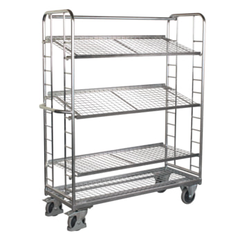 Beispielabbildung Etagenwagen: hier in der Ausführung mit Ladefläche 1.355 x 550 mm (BxT) Beispielabbildung Etagenwagen: hier in der Ausführung mit Ladefläche 1.355 x 550 mm (BxT)