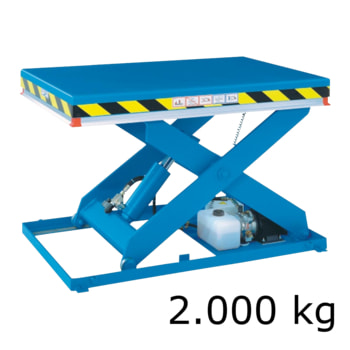 Langlebiger, robuster und hoch belastbarer Scherenhubtisch - Traglast 2.000 kg - Maße wählbar Langlebiger, robuster und hoch belastbarer Scherenhubtisch - Traglast 2.000 kg - Maße wählbar