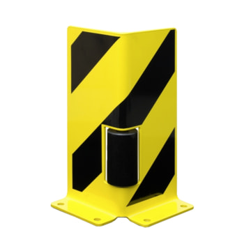 Anfahrschutz mit Leitrollen - Höhe 400 mm - gelb/schwarz - Form wählbar 