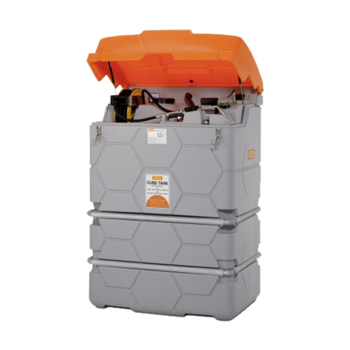 Mobile Outdoor Schmiertstoff-Tankanlage mit Deckel - für den Außengebrauch - Abbildung mit 1.000 l Volumen Mobile Outdoor Schmiertstoff-Tankanlage mit Deckel - für den Außengebrauch - Abbildung mit 1.000 l Volumen