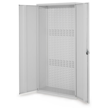 Systemschrank - Magazinschrank mit Schlitzplatten-Rückwand - Türen geschlossen oder mit Sichtfenster - 1950 x 1000 x 410 mm (HxBxT) 