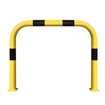Extra starker Rammschutz-Bügel, Indoor, Anfahrschutz aus Gütestahl, 1.200 mm Höhe, Breite wählbar, gelb kunststoffbeschichtet 