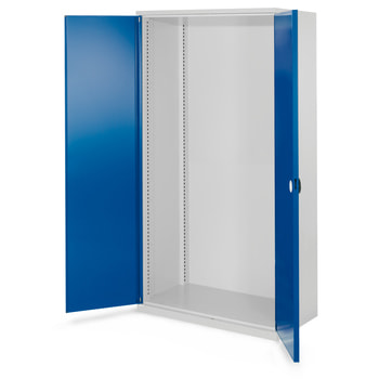 Schwerlastschrank - Türen mit oder ohne Sichtfenster - ohne Einrichtung - Türfarbe wählbar - Stahlschrank - 1950 x 100 x 600 mm (HxBxT) 
