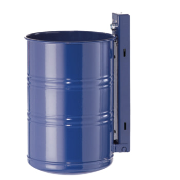 Runder Abfallbehälter für Wand u. Pfostenmontage - 35 l - Farbe wählbar 