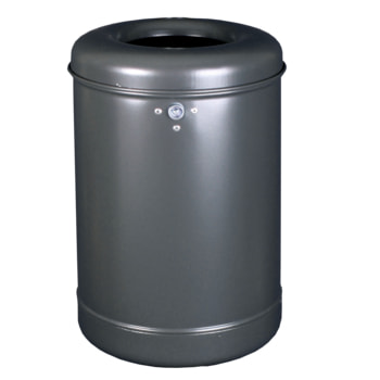 Runder Abfallbehälter mit Springdeckel - 35 l - Wand oder Pfostenmontage - Farbe wählbar 