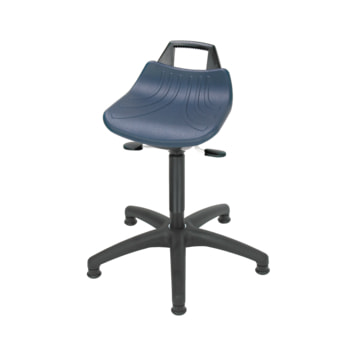 Hocker, Stehhilfe - Sitzhöhe 490-680 mm - Kunststoff Fußkreuz mit Gleitern - Sitzmaterial wählbar 
