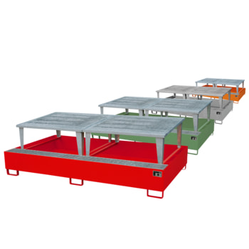 Auffangwanne für 2 x IBC - 2 x Abfüllaufsatz Auffangwanne für 2 x IBC - 2 x Abfüllaufsatz
