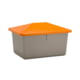 Beispielabbildung Streugutbehälter mit grauem Korpus und orangem Deckel, 550 l