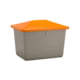 Beispielabbildung Streugutbehälter mit grauem Korpus und orangem Deckel, 700 l
