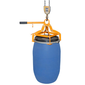 Fassgreifer - Traglast 350 kg - f. stehende 120-l Kunststoff-Fässer 