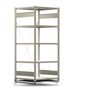 Fachbodenregal mit Tiefenriegel - 250 kg - 2.000 x 875 x 800 mm (HxBxT) - verzinkt - 5 Böden - Lagerregal - Steckregal - REGALWERK BERT Fachbodenregal mit Tiefenriegel - 250 kg - 2.000 x 875 x 800 mm (HxBxT) - verzinkt - 5 Böden - Lagerregal - Steckregal - REGALWERK BERT