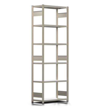 Fachbodenregal mit Tiefenriegel - 150 kg - 2.500 x 875 x 400 mm (HxBxT) - erweiterbar - 6 Böden - verzinkt - Lagerregal - Steckregal - REGALWERK BERT Fachbodenregal mit Tiefenriegel - 150 kg - 2.500 x 875 x 400 mm (HxBxT) - erweiterbar - 6 Böden - verzinkt - Lagerregal - Steckregal - REGALWERK BERT