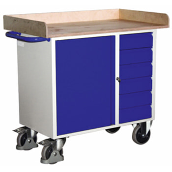 Werkstattwagen mit Rand - 6 Schubladen - 1 Schrank - Traglast 400 kg Werkstattwagen mit Rand - 6 Schubladen - 1 Schrank - Traglast 400 kg