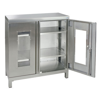 Stahlschrank Materialschrank Laborschrank Sichtfenster abschließbar