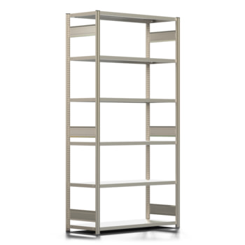 Fachbodenregal mit Tiefenriegel - 250 kg - 2.500 x 1.285 x 500 mm (HxBxT) - erweiterbar - Längenriegel - 6 Böden - Steckregal BERT Fachbodenregal mit Tiefenriegel - 250 kg - 2.500 x 1.285 x 500 mm (HxBxT) - erweiterbar - Längenriegel - 6 Böden - Steckregal BERT