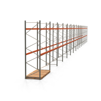 Palettenregal ARTUS - Regalreihe mit 15 Feldern - Fachlast 2.000 kg - 4.000 x 41.860 x 1.100 mm (HxBxT) - Schwerlastregal Palettenregal ARTUS - Regalreihe mit 15 Feldern - Fachlast 2.000 kg - 4.000 x 41.860 x 1.100 mm (HxBxT) - Schwerlastregal