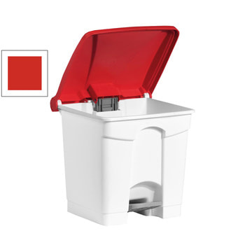 Wertstoffsammler aus Kunststoff - Volumen 30 l - 435 x 410 x 390 mm (HxBxT) - Behälter weiß - Deckel rot 30 l | Rot