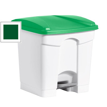 Wertstoffsammler aus Kunststoff - Volumen 30 l - 435 x 410 x 390 mm (HxBxT) - Behälter weiß - Deckel grün 30 l | Grün
