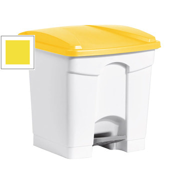Wertstoffsammler aus Kunststoff - Volumen 30 l - 435 x 410 x 390 mm (HxBxT) - Behälter weiß - Deckel gelb 30 l | Gelb
