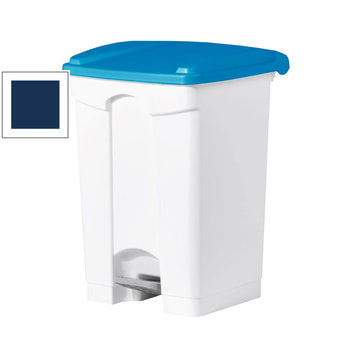 Wertstoffsammler aus Kunststoff - Volumen 45 l - 600 x 410 x 390 mm (HxBxT) - Behälter weiß - Deckel blau 45 l | Blau
