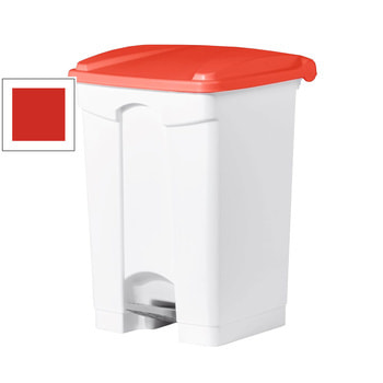 Wertstoffsammler aus Kunststoff - Volumen 45 l - 600 x 410 x 390 mm (HxBxT) - Behälter weiß - Deckel rot 45 l | Rot