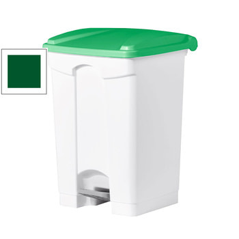 Wertstoffsammler aus Kunststoff - Volumen 45 l - 600 x 410 x 390 mm (HxBxT) - Behälter weiß - Deckel grün 45 l | Grün