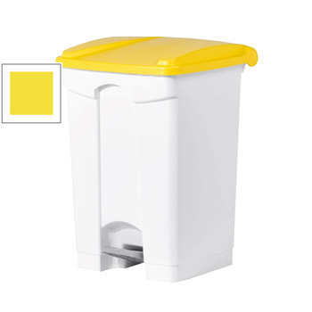 Wertstoffsammler aus Kunststoff - Volumen 45 l - 600 x 410 x 390 mm (HxBxT) - Behälter weiß - Deckel gelb 45 l | Gelb