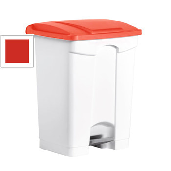 Wertstoffsammler aus Kunststoff - Volumen 70 l - 670 x 500 x 410 mm (HxBxT) - Behälter weiß - Deckel rot 70 l | Rot