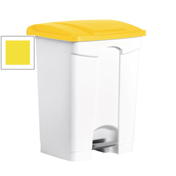 Wertstoffsammler aus Kunststoff - Volumen 70 l - 670 x 500 x 410 mm (HxBxT) - Behälter weiß - Deckel gelb 70 l | Gelb
