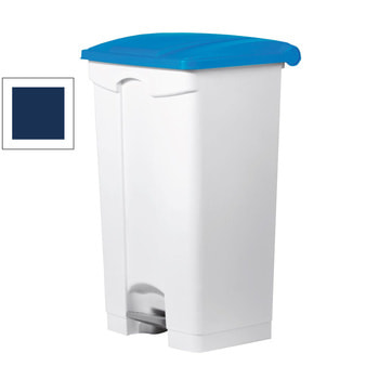 Wertstoffsammler aus Kunststoff - Volumen 90 l - 820 x 500 x 410 mm (HxBxT) - Behälter weiß - Deckel blau 90 l | Blau