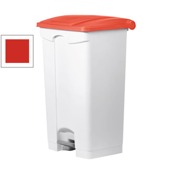 Wertstoffsammler aus Kunststoff - Volumen 90 l - 820 x 500 x 410 mm (HxBxT) - Behälter weiß - Deckel rot 90 l | Rot