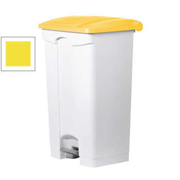 Wertstoffsammler aus Kunststoff - Volumen 90 l - 820 x 500 x 410 mm (HxBxT) - Behälter weiß - Deckel gelb 90 l | Gelb