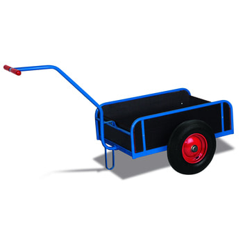 Handwagen mit Bordwänden - Traglast 400 kg - 860 x 1.600 x 770 mm (HxBxT) - Vollgummibereifung Vollgummibereifung | 1600 mm | Bordwände